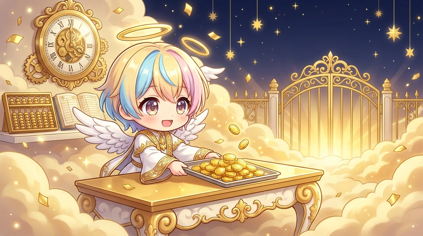 毎日リベートのイメージ：金貨と時計